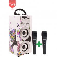 Dynasonic Karaoke 025 Altavoz Bluetooth TWS con Karaoke y 2 Micrófonos Flores en PcComponentes