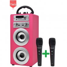 Dynasonic Karaoke 025 Altavoz Bluetooth TWS con Karaoke y 2 Micrófonos Rosa en PcComponentes
