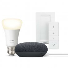 Pack Google Nest Mini Coluna Inteligente + Philips Hue White Lâmpada E27 9W Branca Quente + Comando en PcComponentes