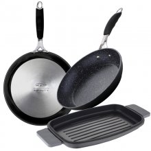 San Ignacio Infinity Set de Sartenes de Aluminio 20, 24cm + Bergner Infinity Chefs Grill 32cm