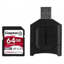 Kingston Canvas React Plus SDXC 64GB UHS-II U3 V90 Clase 10 + Lector SD MobileLite Plus UHS-II en PcComponentes