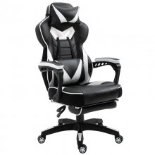 Vinsetto Silla Ergonómica con Reposapiés Blanca/Negra en PcComponentes