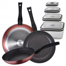 San Ignacio Venus Set 3 Sartenes de Aluminio 20, 24 y 28cm + 4 Recipientes Herméticos en PcComponentes