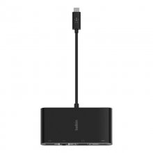 Belkin USB-C Adaptador Multimedia VGA/HDMI/USB 3.0 y Ethernet Negro en PcComponentes