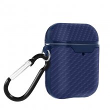 Akashi Funda Rígida Efecto Carbono Antihuellas Azul Oscuro para AirPods 1/2 en PcComponentes