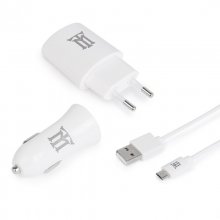 Maillon Kit de Viaje 3 en 1 Cargador USB 2.4A blanco + Cargador de Coche 2.4A + Micro USB 2.4A 1m en PcComponentes