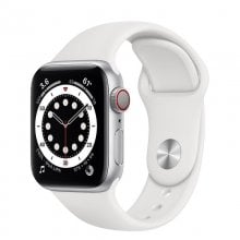 Apple Watch Series 6 GPS + Cellular 40mm Aluminio en Plata con Correa Deportiva Blanca en PcComponentes