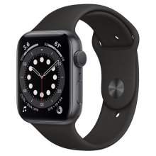 Apple Watch Series 6 GPS 44mm Aluminio en Gris Espacial con Correa Deportiva Negra en PcComponentes