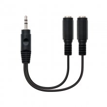 Nanocable Cable Audio Estéreo Jack 3.5mm Macho a 2x Jack 3.5mm Hembra 15cm Negro en PcComponentes
