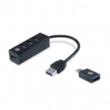 Conceptronic Hubbies Concentrador USB 3.0 x4 con Adaptador OTG USB-C en PcComponentes