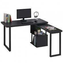 HomCom Mesa Modulable de Oficina 220x55x76cm Negra en PcComponentes