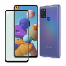 Muvit Pack Funda Transparente + Protector Pantalla Negro Antibacteriano para Samsung Galaxy A21s en PcComponentes
