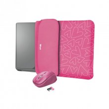Trust Yvo Funda Reversible para Portátil 15.6" + Ratón Inalámbrico Rosa Corazones en PcComponentes