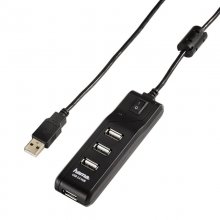 Hama PC Hub USB 2.0 con Interruptor Negro en PcComponentes