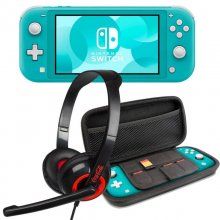 Nintendo Switch Lite Azul Turquesa + Set Transporte Gris + Headset en PcComponentes