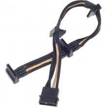 SilverStone PP07-BTSBG Cable Extensor de Alimentación Molex a 4 SATA 30cm Negro/Oro en PcComponentes
