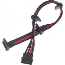 SilverStone PP07-BTSBR Cable Extensor de Alimentación Molex a 4 SATA 30cm Negro/Rojo en PcComponentes