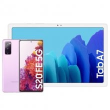 Samsung Pack Galaxy S20 FE 5G 8/256GB Lavanda Libre + Galaxy Tab A7 10.4" 32GB WiFi Plata en PcComponentes