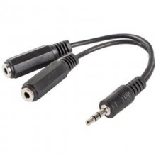 Lanberg Adaptador Jack 3.5mm a 2xJack 3.5mm Macho/Hembra 10cm Negro en PcComponentes