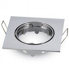 V-Tac Soporte Cuadrado Empotrable Aro Ancho para Bombillas GU10 82x22mm Cromo en PcComponentes