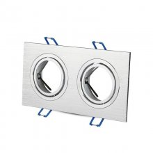 V-Tac Soporte Cuadrado Doble Empotrable para Bombillas GU10 173x91x25mm Plata en PcComponentes
