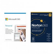 Microsoft 365 Personal 1 Usuario 1 Año + Norton 360 Premium 10 Dispositivos 1 Año en PcComponentes