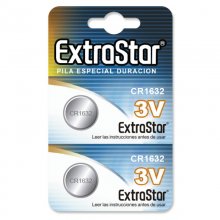 Extrastar Pack de 2 Pilas de Botón CR1632 3V