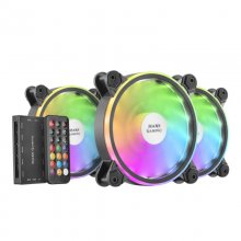 Mars Gaming MFX Pack 3 Ventiladores ARGB Dual 120mm Negros + Mando RF Reacondicionado en PcComponentes
