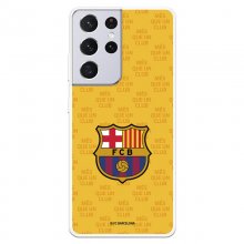 Funda del Barcelona Escudo Mes que un Club Fondo Amarillo Licencia Oficial FC Barcelona para Samsung Galaxy S21 Ultra en PcComponentes