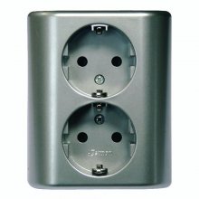 Simon Brico Base Enchufe de Pared Doble Empotrable Gris en PcComponentes