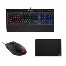 Corsair Harpoon RGB Pro Ratón Gaming 12000DPI + K55 Teclado USB RGB + ALFROMBRILLA MM100 en PcComponentes