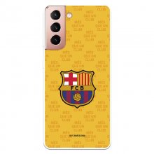 Funda Oficial FC Barcelona del Barcelona Escudo Més que un Club Fondo Amarillo para Samsung Galaxy S21 en PcComponentes