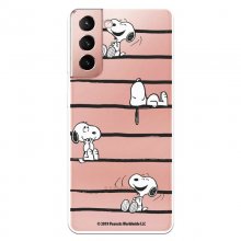 Funda Oficial de Peanuts Snoopy Rayas Snoopy para Samsung Galaxy S21 en PcComponentes