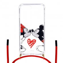 Funda Colgante Transparente Oficial de Disney Mickey y Minnie Beso Clásicos Disney para iPhone 8 en PcComponentes