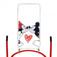Funda Colgante Transparente Oficial de Disney Mickey y Minnie Beso Clásicos Disney para iPhone XS Max en PcComponentes