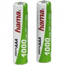 Hama Pack de 2 Pilas Recargables 1000mAh AAA HR03 en PcComponentes