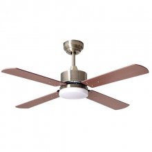 Fabrilamp Karaburu Ventilador de Techo con Luz LED y Mando 15.5W Cerezo/Nogal