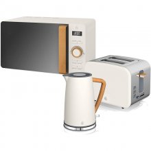 Swan Nordic Set Desayuno Microondas 20L + Hervidor de Agua + Tostadora 2 Rebanadas Blanco en PcComponentes