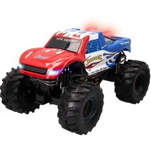 New Bright Monster Truck Coche Eléctrico 4x4 Azul/Rojo