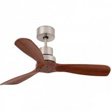 Faro Mini Lantau Ventilador de Techo con Mando 55W Níquel/Nogal