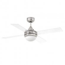 Faro Mini Icaria Ventilador de Techo con Luz y Mando 35W Níquel Mate/Transparente en PcComponentes