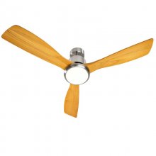 Sogo Ventilador de Techo con Luz LED y Mando 100W Níquel/Madera en PcComponentes