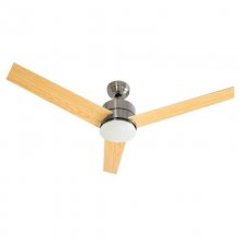 Sogo Ventilador de Techo con Luz LED y Mando 85W Níquel/Madera en PcComponentes