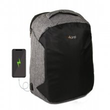Airel Mochila Gris/Negra con Conector USB para Portátil 15.6"
