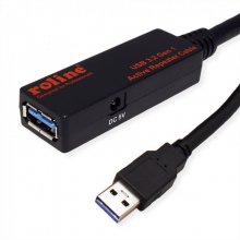 Roline Cable Alargador Activo USB 3.2 Macho/Hembra 20m Negro