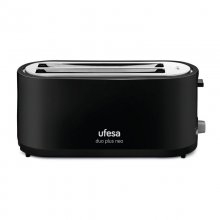 Ufesa TT7475 Duo Plus Neo Tostador 2 Rebanadas 1400W Negro en PcComponentes