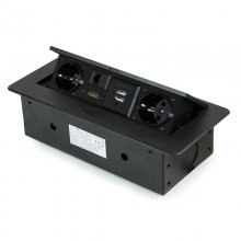 Emuca Enchufe Empotrable de Mesa Multiconector 265x120mm Negro en PcComponentes