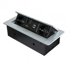 Emuca Enchufe Empotrable de Mesa Multiconector 265x120mm Aluminio en PcComponentes