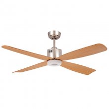 Ledme Ventilador de Techo con Luz LED y Mando 18W Plata/Madera en PcComponentes