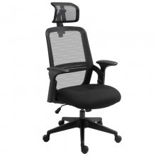 Vinsetto Silla de Oficina Transpirable con Reposacabezas Ajustable Negra en PcComponentes